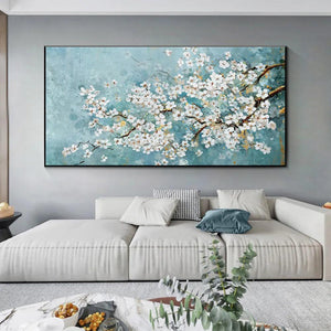 Large Wall Art Oil Painting on Canvas Hot Sale White Flower Posters and Prints Pictures for Living Room Home Decor No Frame