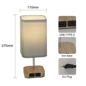 Led Bedside Lamp 3000K Brightness Adjustable Touch Switch Table Lamp With Extended Charging Port For Bedroom Desktop Decoration