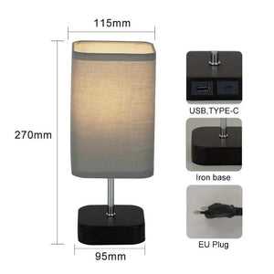 Led Bedside Lamp 3000K Brightness Adjustable Touch Switch Table Lamp With Extended Charging Port For Bedroom Desktop Decoration