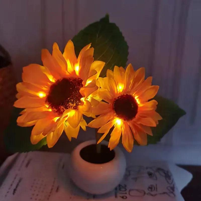 Led Sunflower Tree Lights Table Lamp Fairy Mother's Day Rose Night Light Home Party Christmas Wedding Bedroom Decoration Gift