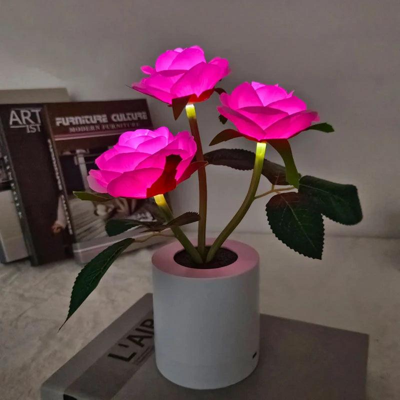 Led Sunflower Tree Lights Table Lamp Fairy Mother's Day Rose Night Light Home Party Christmas Wedding Bedroom Decoration Gift