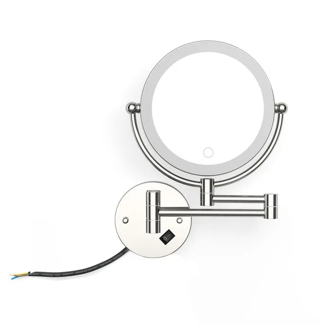 Led Wall Mounted Bathroom Mirror 8 Inch 5X Magnifying Illuminated Makeup Mirror EU/US Plug Bath Vanity Cosmetic Mirror