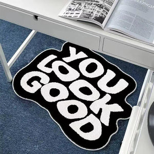 Letters Bedside Mat Soft Plushy Carpet Message Bathroom Area Floor Pad Kids Bedroom Doormat Aesthetic Home Room Decor Rug