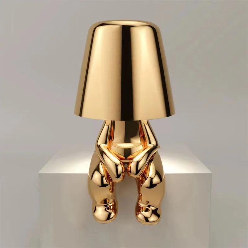 Little Golden Man Table Lamp Bedroom Touch Bedside Atmosphere Night lighting Decoration Desk Light Ornament Bar Home Restaurant