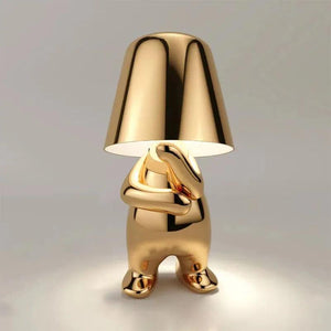 Little Golden Man Table Lamp Bedroom Touch Bedside Atmosphere Night lighting Decoration Desk Light Ornament Bar Home Restaurant