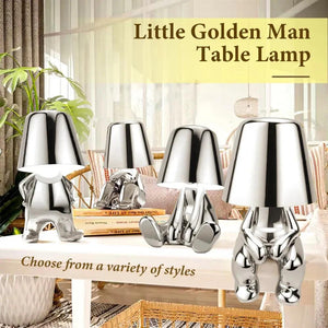 Little Golden Man Table Lamp Bedroom Touch Bedside Atmosphere Night lighting Decoration Desk Light Ornament Bar Home Restaurant