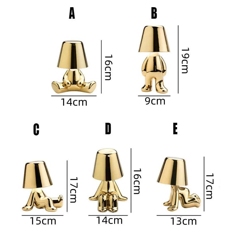 Little Golden Man Table Lamp Bedroom Touch Bedside Atmosphere Night lighting Decoration Desk Light Ornament Bar Home Restaurant