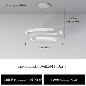 Living room pendant lamp 2023 new modern simple circular main lamp atmospheric dining room lamp ceiling decoration lamp