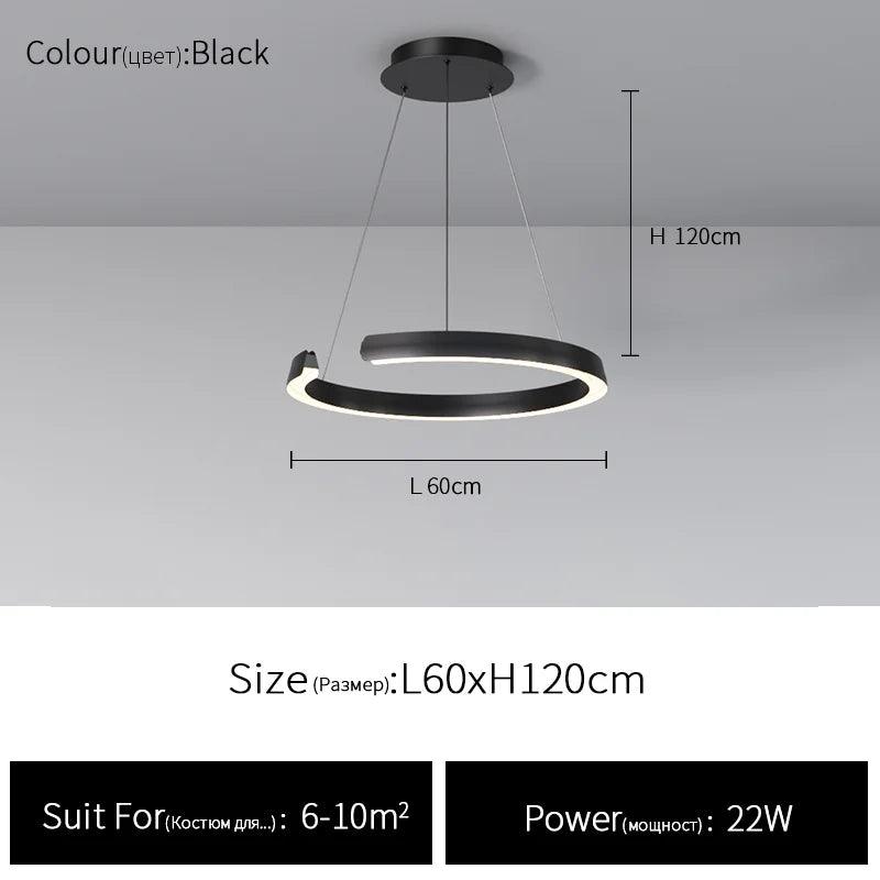 Living room pendant lamp 2023 new modern simple circular main lamp atmospheric dining room lamp ceiling decoration lamp