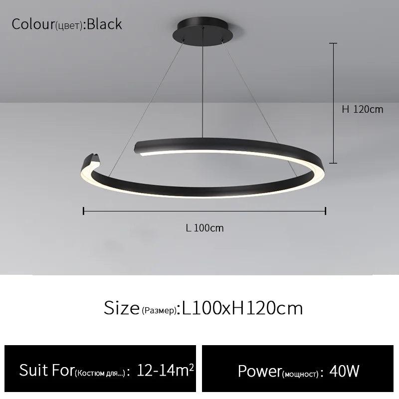 Living room pendant lamp 2023 new modern simple circular main lamp atmospheric dining room lamp ceiling decoration lamp