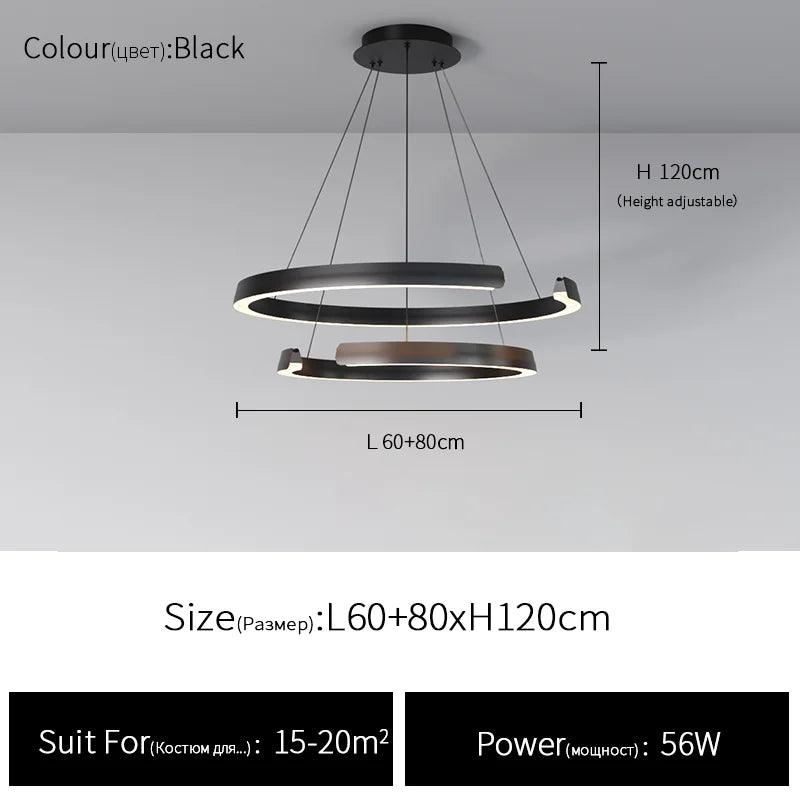 Living room pendant lamp 2023 new modern simple circular main lamp atmospheric dining room lamp ceiling decoration lamp