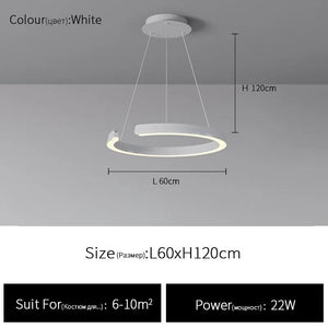 Living room pendant lamp 2023 new modern simple circular main lamp atmospheric dining room lamp ceiling decoration lamp