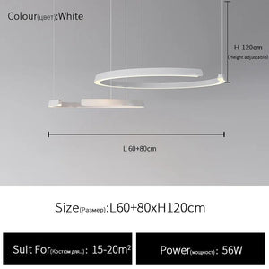 Living room pendant lamp 2023 new modern simple circular main lamp atmospheric dining room lamp ceiling decoration lamp