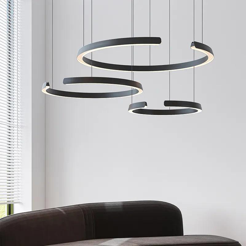 Living room pendant lamp 2023 new modern simple circular main lamp atmospheric dining room lamp ceiling decoration lamp