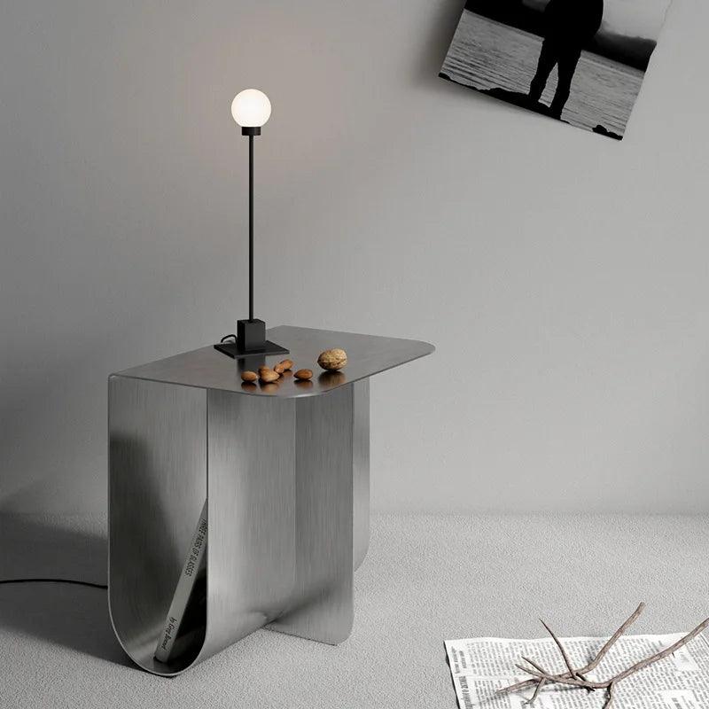 MOMO Mini Stainless Steel Sofa Side Table Designer Minimalist Living Room Netflix Modern Minimalist Bedside Table Bedside Table