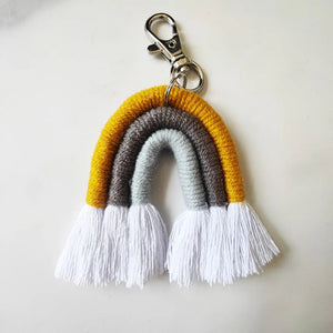 Macrame Rainbow Wall Hanging Decoration Boho Home Decor Party Supplies Baby Shower Dorm Kid Room Wood Bead Tassels Ornaments