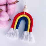 Macrame Rainbow Wall Hanging Decoration Boho Home Decor Party Supplies Baby Shower Dorm Kid Room Wood Bead Tassels Ornaments