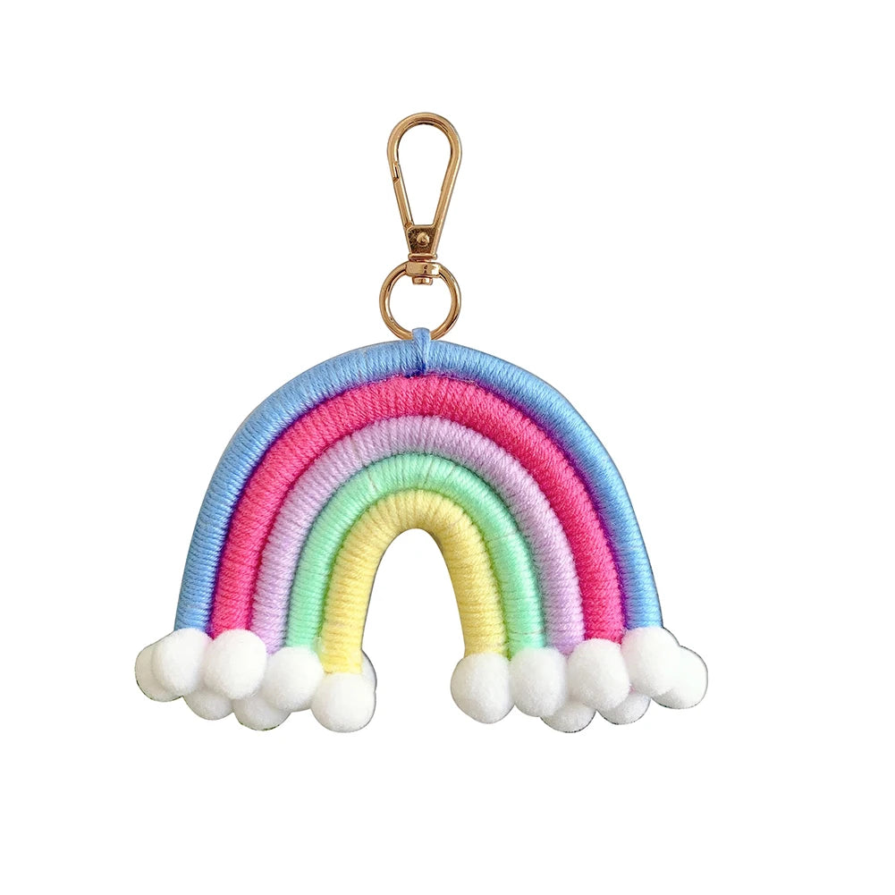 Macrame Rainbow Wall Hanging Decoration Boho Home Decor Party Supplies Baby Shower Dorm Kid Room Wood Bead Tassels Ornaments