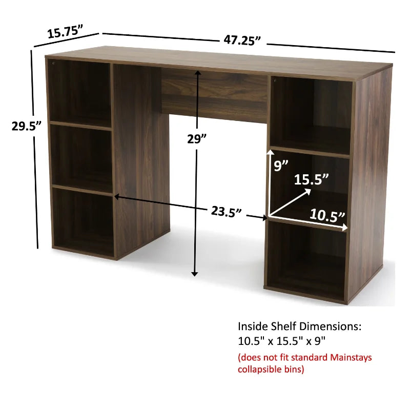 Mainstays 6-Cube Storage Computer Desk, White desks office table desk table