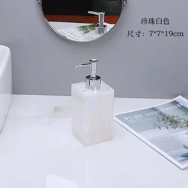 Marble Square Soap Dispenser Creative Square Resin Emulsion Bottle Bathroom Accessories Emulsion Bottle Bathroom Decoration