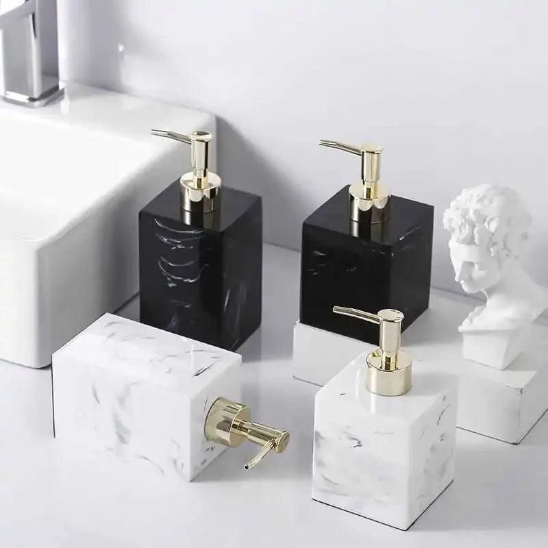 Marble Square Soap Dispenser Creative Square Resin Emulsion Bottle Bathroom Accessories Emulsion Bottle Bathroom Decoration