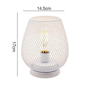 Metal Cage Table Lamp Round Shaped LED Lantern Battery Powered Cordless Lamp for Weddings Party Home Decor Candle Holder P4A9