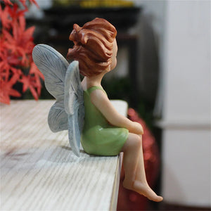 Mini Fairy Wings Figurines Miniatures Garden Dollhouse Ornaments Resin Crafts Angel Statue Flowerpot Decor Home Desktop Decor