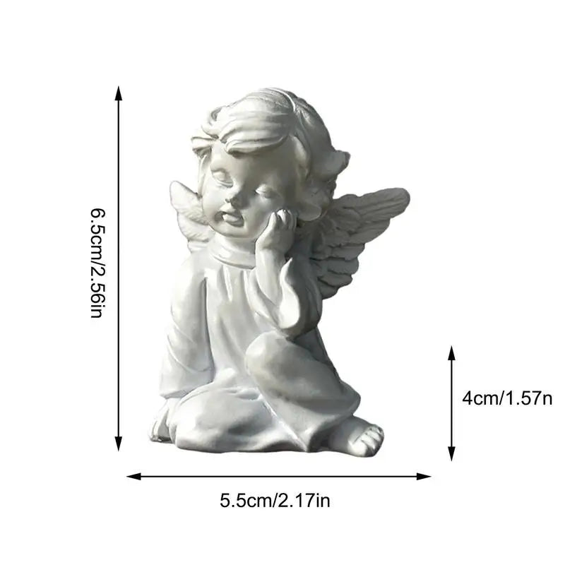 Mini Garden Sleeping Angel Statue Resin Cute Little Angel Decoration Figurine Outdoor Home Desktop Cherub Adorable Cherubs