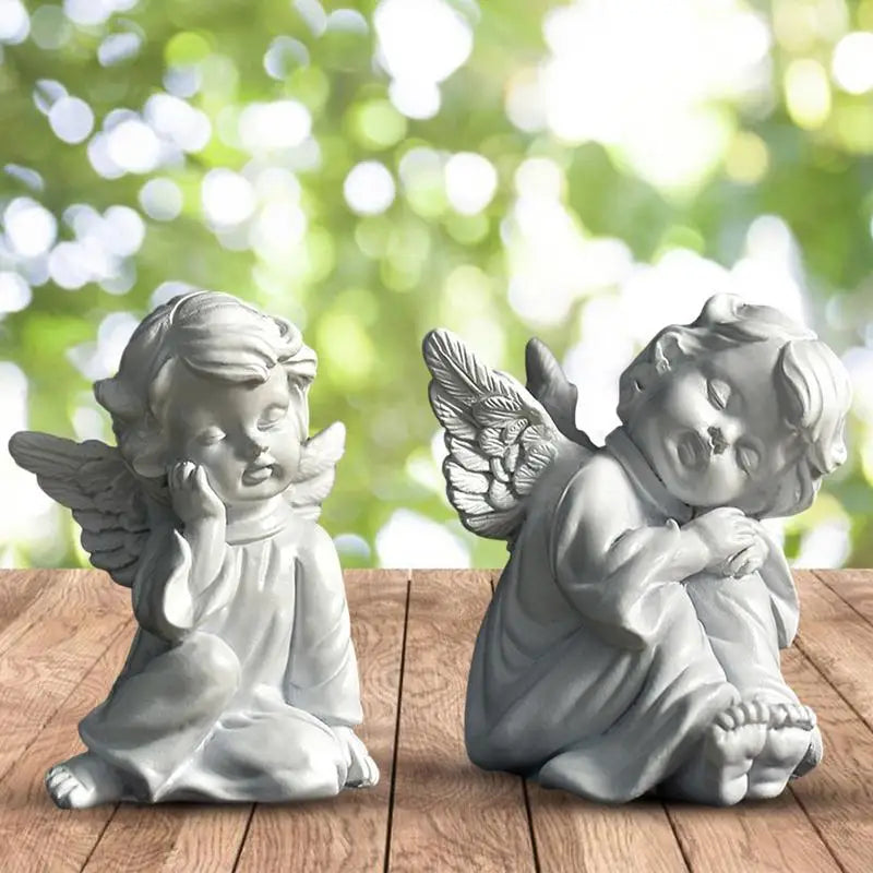 Mini Garden Sleeping Angel Statue Resin Cute Little Angel Decoration Figurine Outdoor Home Desktop Cherub Adorable Cherubs