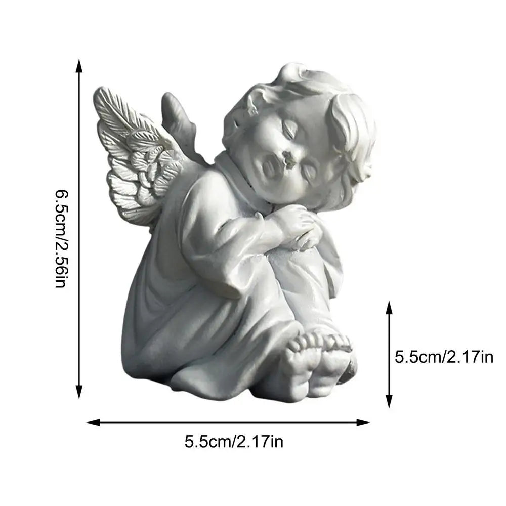 Mini Garden Sleeping Angel Statue Resin Cute Little Angel Decoration Figurine Outdoor Home Desktop Cherub Adorable Cherubs