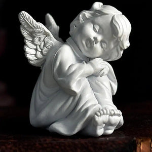 Mini Garden Sleeping Angel Statue Resin Cute Little Angel Decoration Figurine Outdoor Home Desktop Cherub Adorable Cherubs