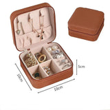 Mini Jewelry Storage Box Portable Earrings Necklace Ring Storage Case Travel Jewelry Organizer PU Leather Display Case