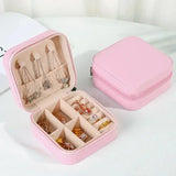 Mini Jewelry Storage Box Portable Earrings Necklace Ring Storage Case Travel Jewelry Organizer PU Leather Display Case