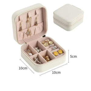 Mini Jewelry Storage Box Portable Earrings Necklace Ring Storage Case Travel Jewelry Organizer PU Leather Display Case