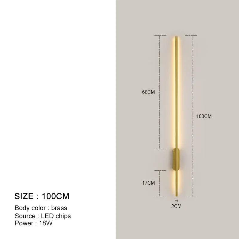 Minimalism Longer LED Wall Lights Living Room Background Decor Kitchen Fixtures Bedroom Study Stair Surface Mounted Black Lamp