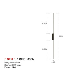 Minimalism Longer LED Wall Lights Living Room Background Decor Kitchen Fixtures Bedroom Study Stair Surface Mounted Black Lamp