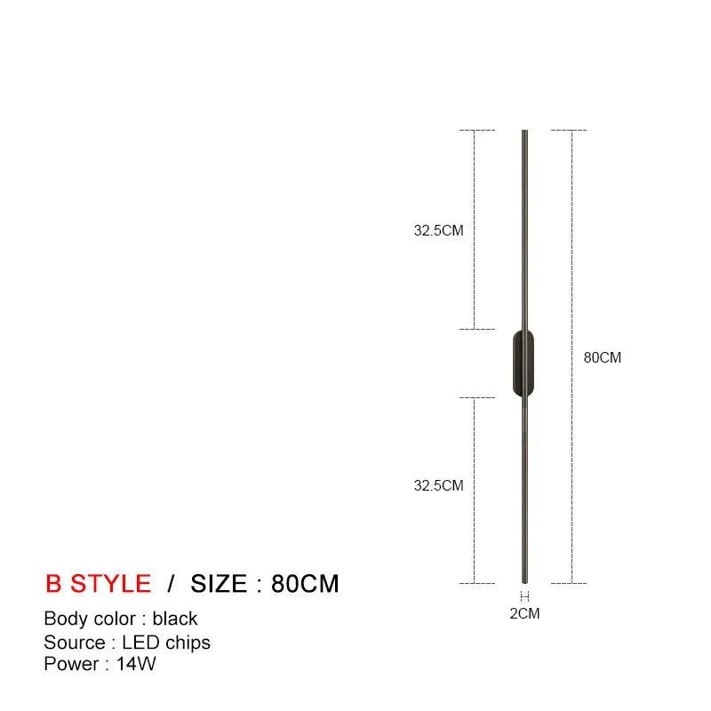 Minimalism Longer LED Wall Lights Living Room Background Decor Kitchen Fixtures Bedroom Study Stair Surface Mounted Black Lamp