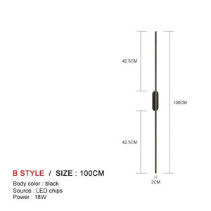 Minimalism Longer LED Wall Lights Living Room Background Decor Kitchen Fixtures Bedroom Study Stair Surface Mounted Black Lamp