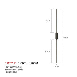 Minimalism Longer LED Wall Lights Living Room Background Decor Kitchen Fixtures Bedroom Study Stair Surface Mounted Black Lamp