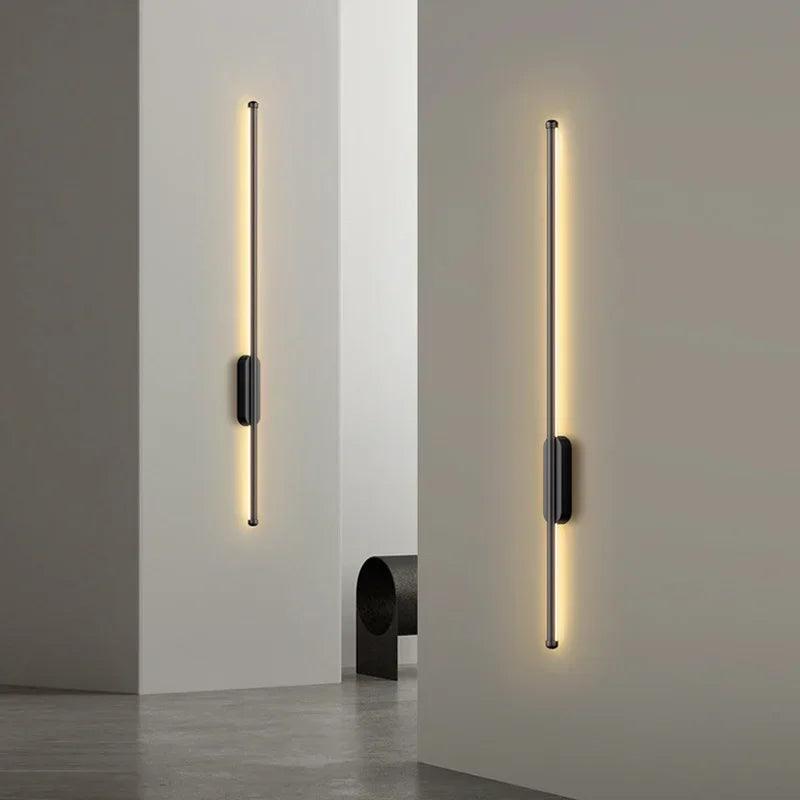 Minimalism Longer LED Wall Lights Living Room Background Decor Kitchen Fixtures Bedroom Study Stair Surface Mounted Black Lamp