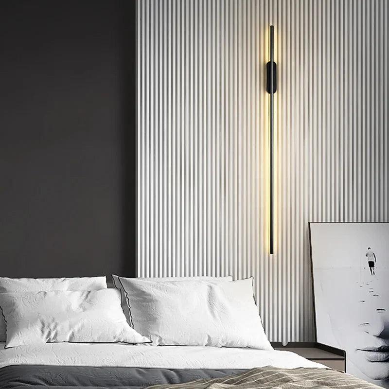 Minimalism Longer LED Wall Lights Living Room Background Decor Kitchen Fixtures Bedroom Study Stair Surface Mounted Black Lamp