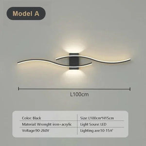 Moder LED Wall Lamp Long Strip led Wall Sconce Living Room TV Background Decor Bedroom Stair Home Indoor Lighting Fixture