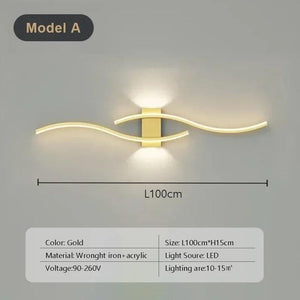 Moder LED Wall Lamp Long Strip led Wall Sconce Living Room TV Background Decor Bedroom Stair Home Indoor Lighting Fixture