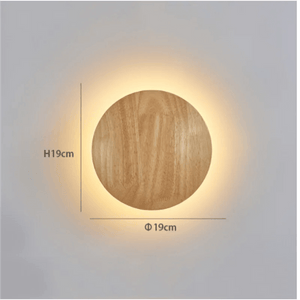 Modern AC110V 220V 8W 12W Round Oval LED Wall Lights Nordic Interior Wooden Bedside Wall Lamp For Bedroom Aisle Hotel Cafe Bar