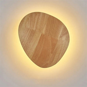 Modern AC110V 220V 8W 12W Round Oval LED Wall Lights Nordic Interior Wooden Bedside Wall Lamp For Bedroom Aisle Hotel Cafe Bar