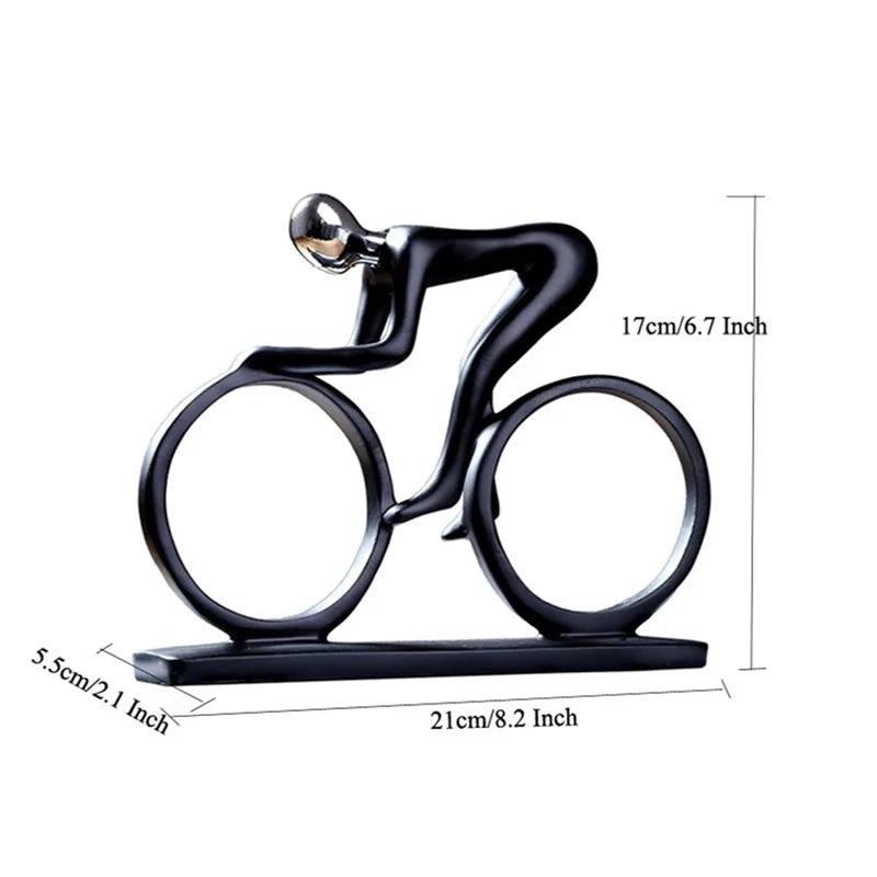 Modern Abstract Resin Bicycler Cyclist Statue Bicycle Rider Statue Bike Racer Rider Figurine Office Living Room Decor