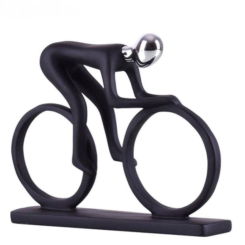 Modern Abstract Resin Bicycler Cyclist Statue Bicycle Rider Statue Bike Racer Rider Figurine Office Living Room Decor