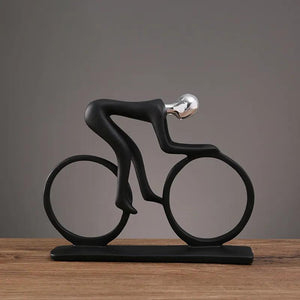 Modern Abstract Resin Bicycler Cyclist Statue Bicycle Rider Statue Bike Racer Rider Figurine Office Living Room Decor