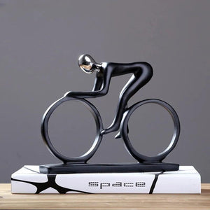 Modern Abstract Resin Bicycler Cyclist Statue Bicycle Rider Statue Bike Racer Rider Figurine Office Living Room Decor