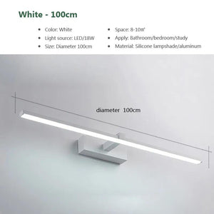 Modern Bathroom LED Wall Light Hardwares Wall Lamp Three Colors Light Aluminum Led Black White Bathroom Mirror Line Lamp Fixture